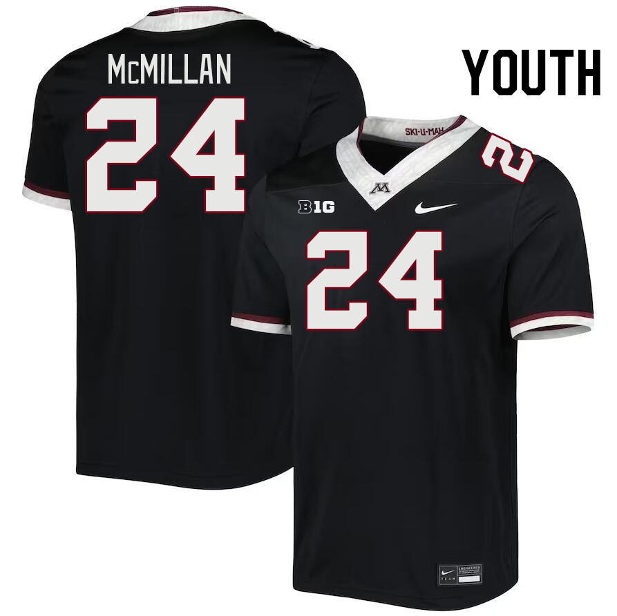 Youth #24 Jai'Onte McMillan Minnesota Golden Gophers College Football Jerseys Stitched-Black